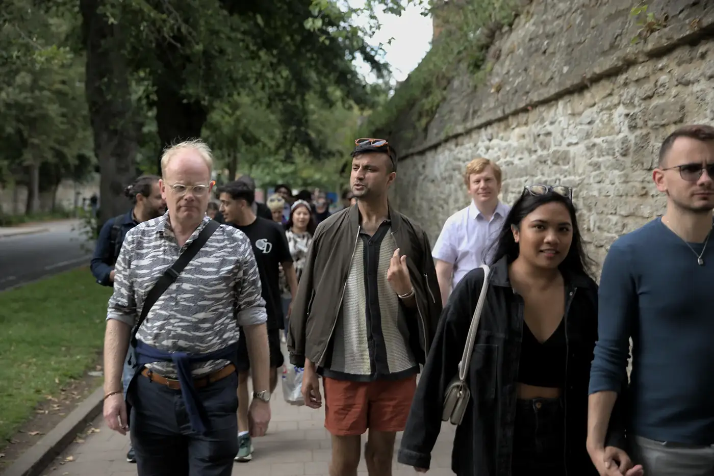Participants walking through Oxford