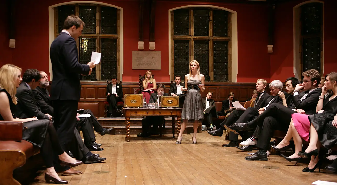 A debate in the Oxford Union chamber