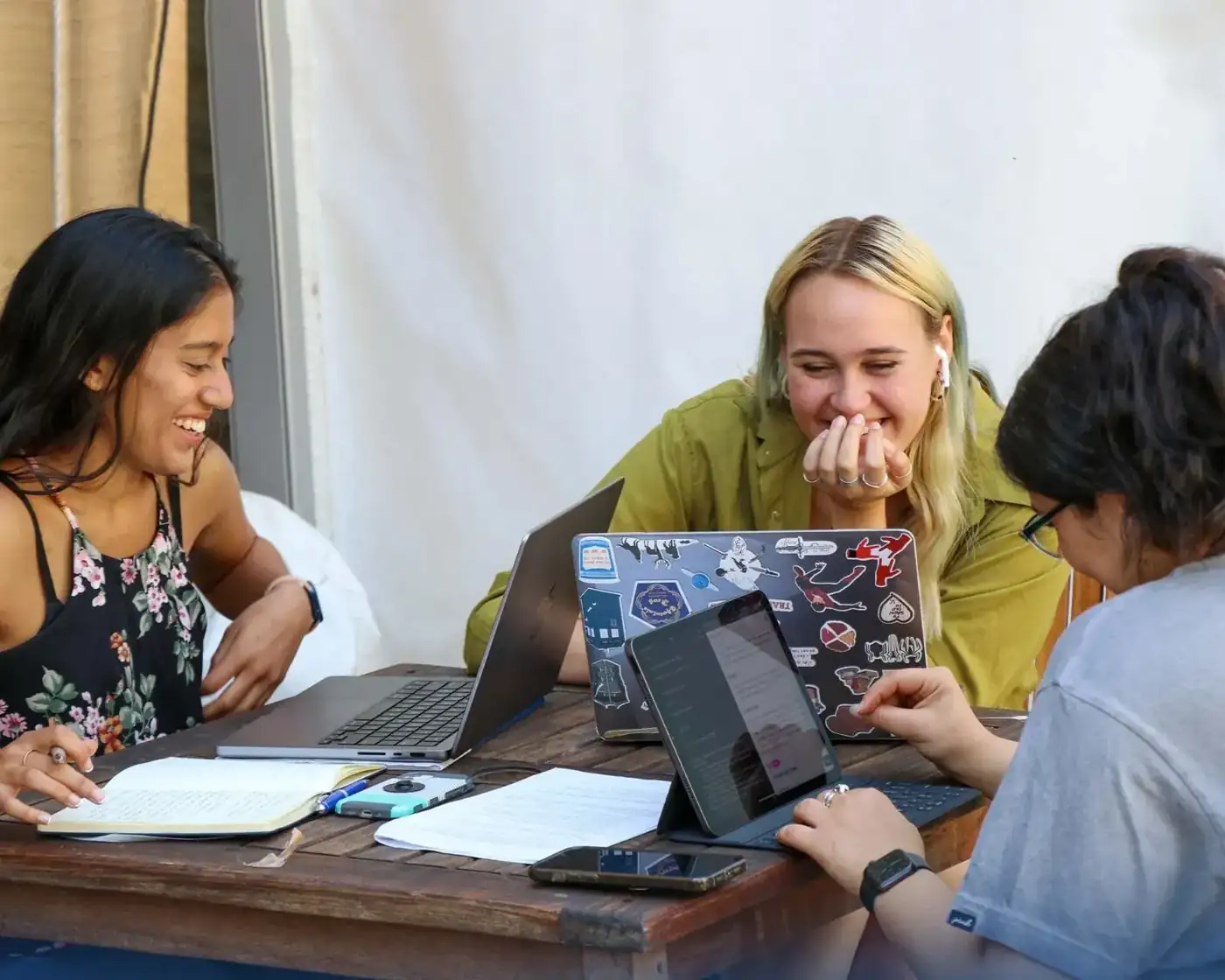A small-group research session